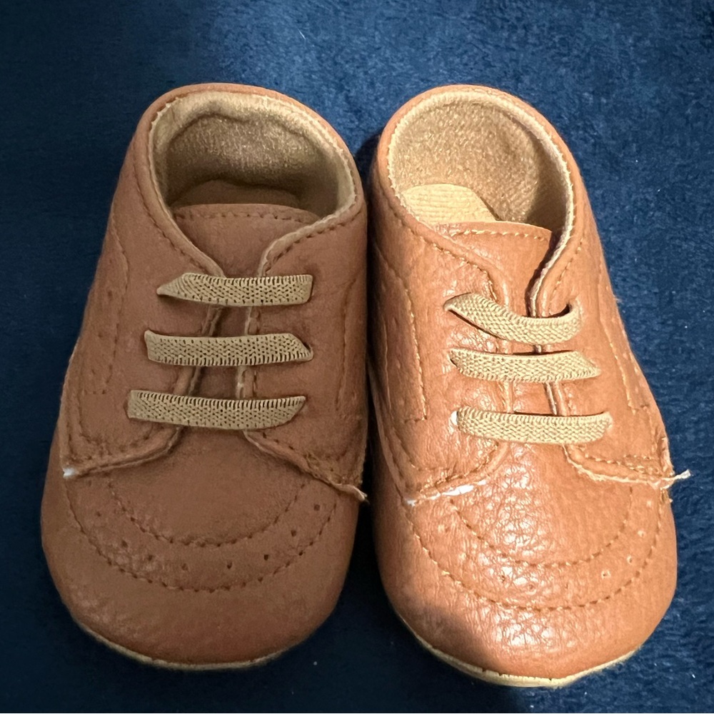 My Baby Boy Brown Dress Shoes